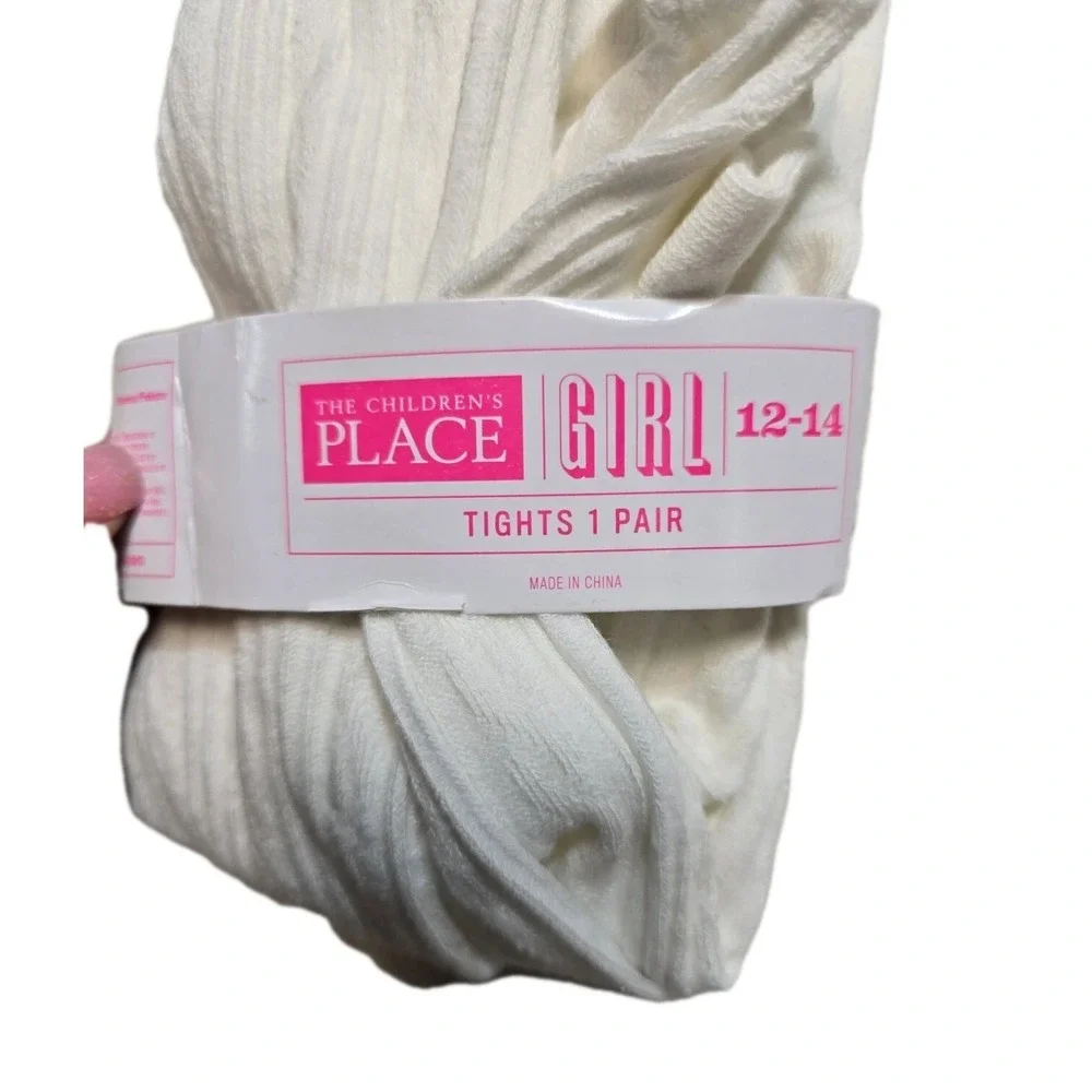The Children's Place Girls White Tights 12-14 New